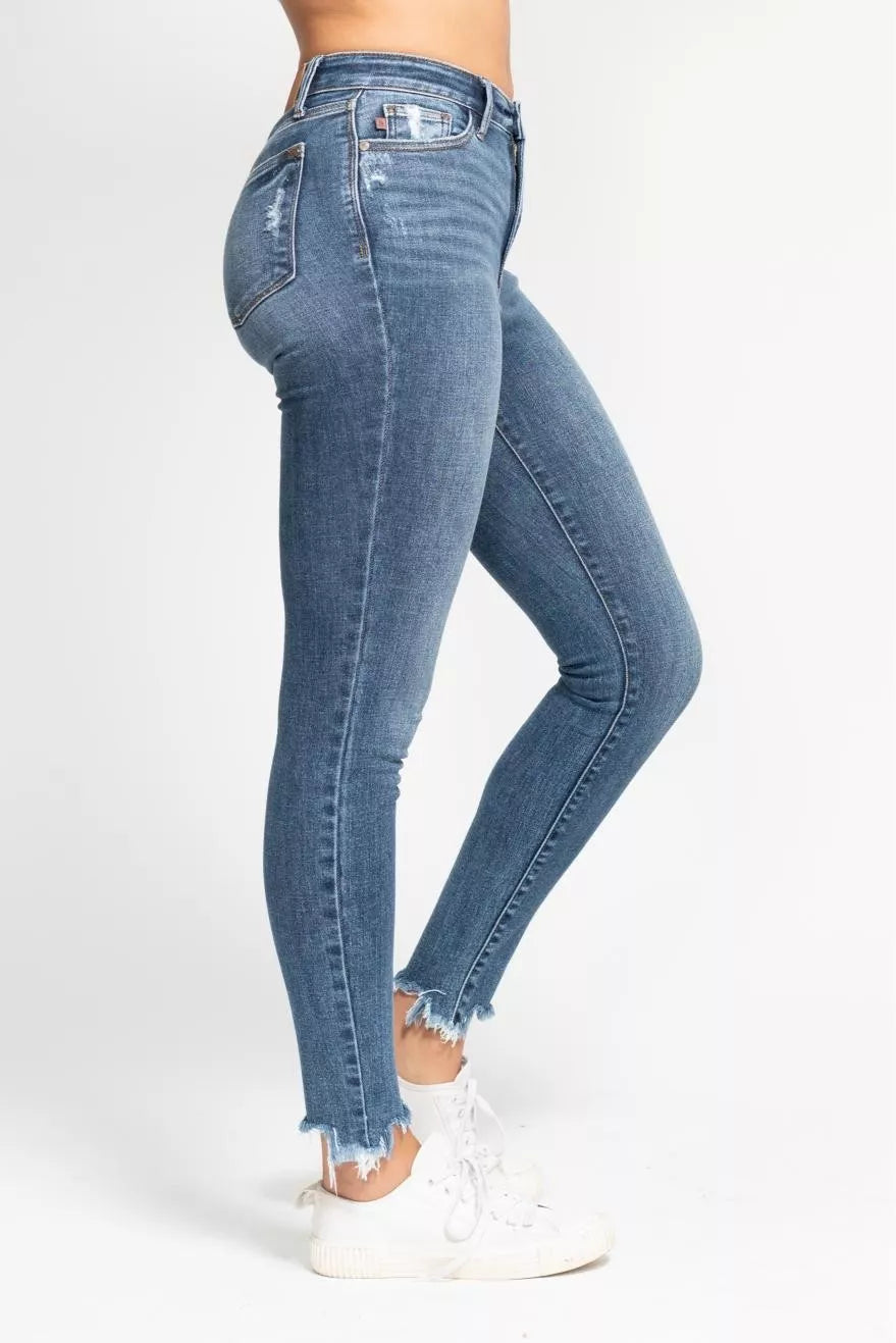judy-blue-high-waist-skinny-destroy-jeans-front-view-womens-fashion