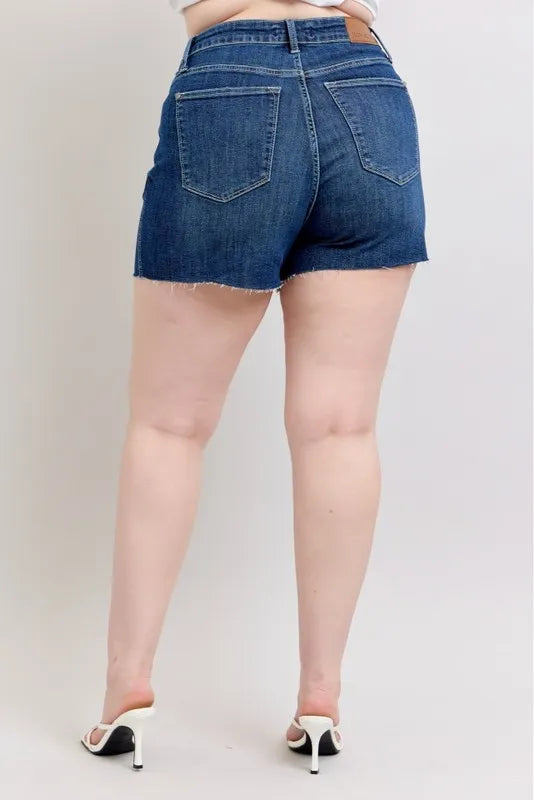 judy-blue-denim-shorts-fabric-detail-stretchy-comfort
