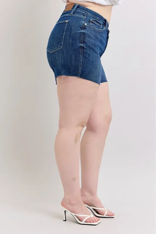 judy-blue-denim-shorts-fabric-detail-stretchy-comfort
