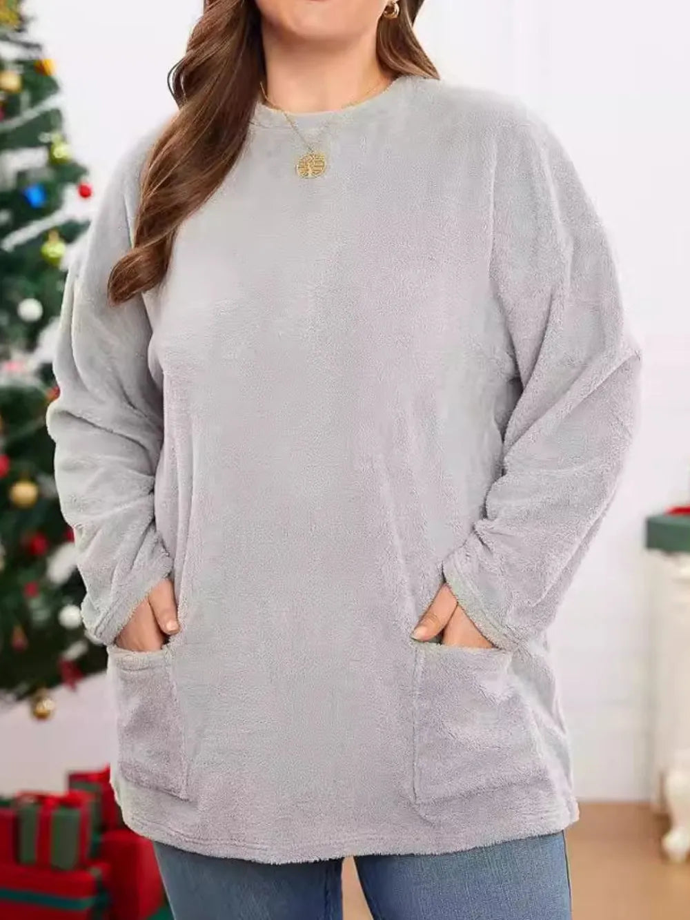 fuzzy-round-neck-long-sleeve-top-front-view-womens-fashion
