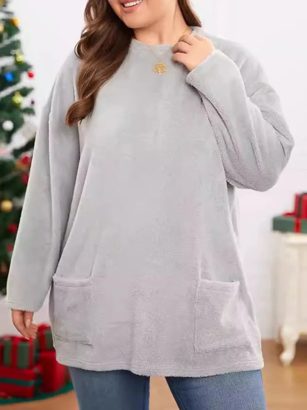 fuzzy-round-neck-long-sleeve-top-back-view-comfortable-fit