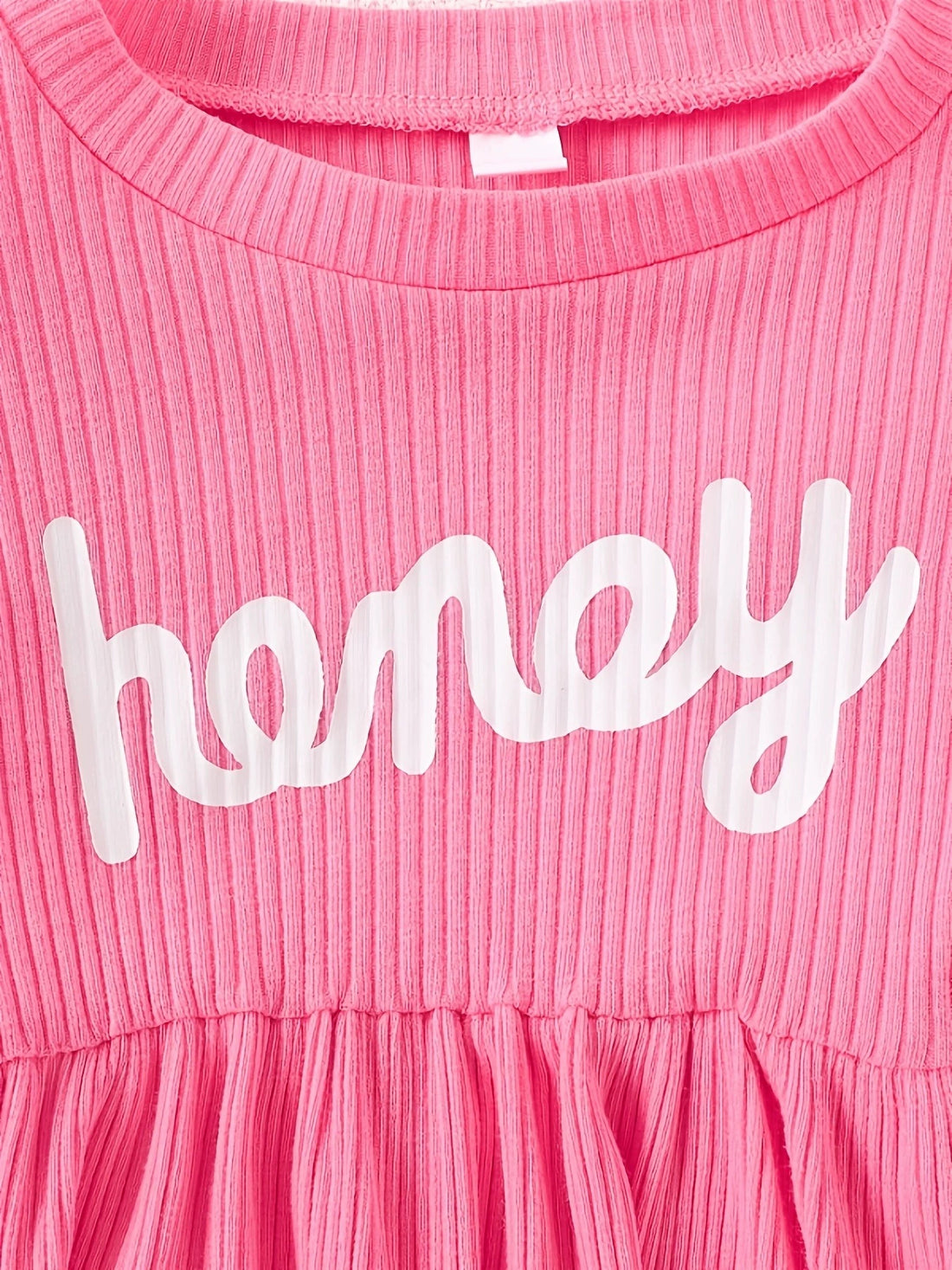 girls-honey-bubble-texture-sleeve-dress-front-view-kids-casual-outfit