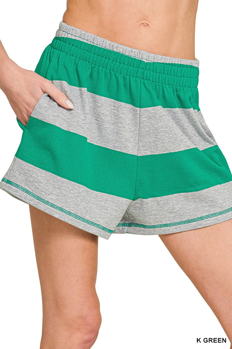 close-up-zenana-half-zip-top-detail-striped-design