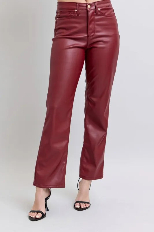 judy-blue-high-waist-faux-leather-straight-pants-front-view-womens-fashion
