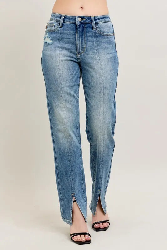 judy-blue-high-waist-front-seam-slit-jeans-front-view-womens-fashion