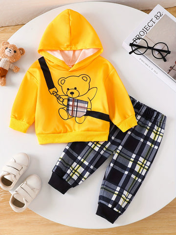 kids‑bear‑graphic‑hoodie‑and‑plaid‑pants‑set‑front‑view‑children‑casual‑outft