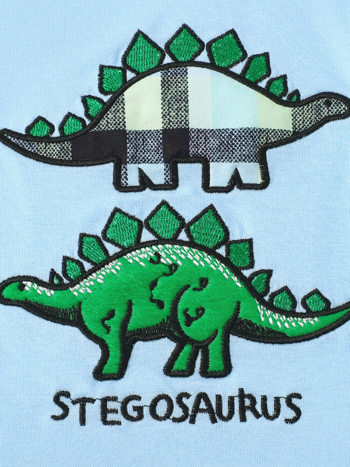 kids-dinosaur-tee-plaid-shorts-set-back-view-comfortable-kids-wear