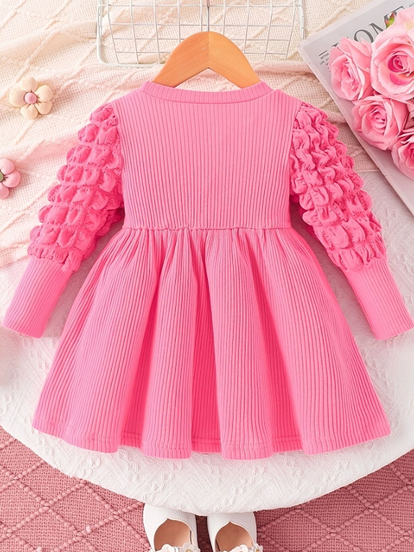 kids-honey-bubble-texture-dress-pattern-detail-stylish-design