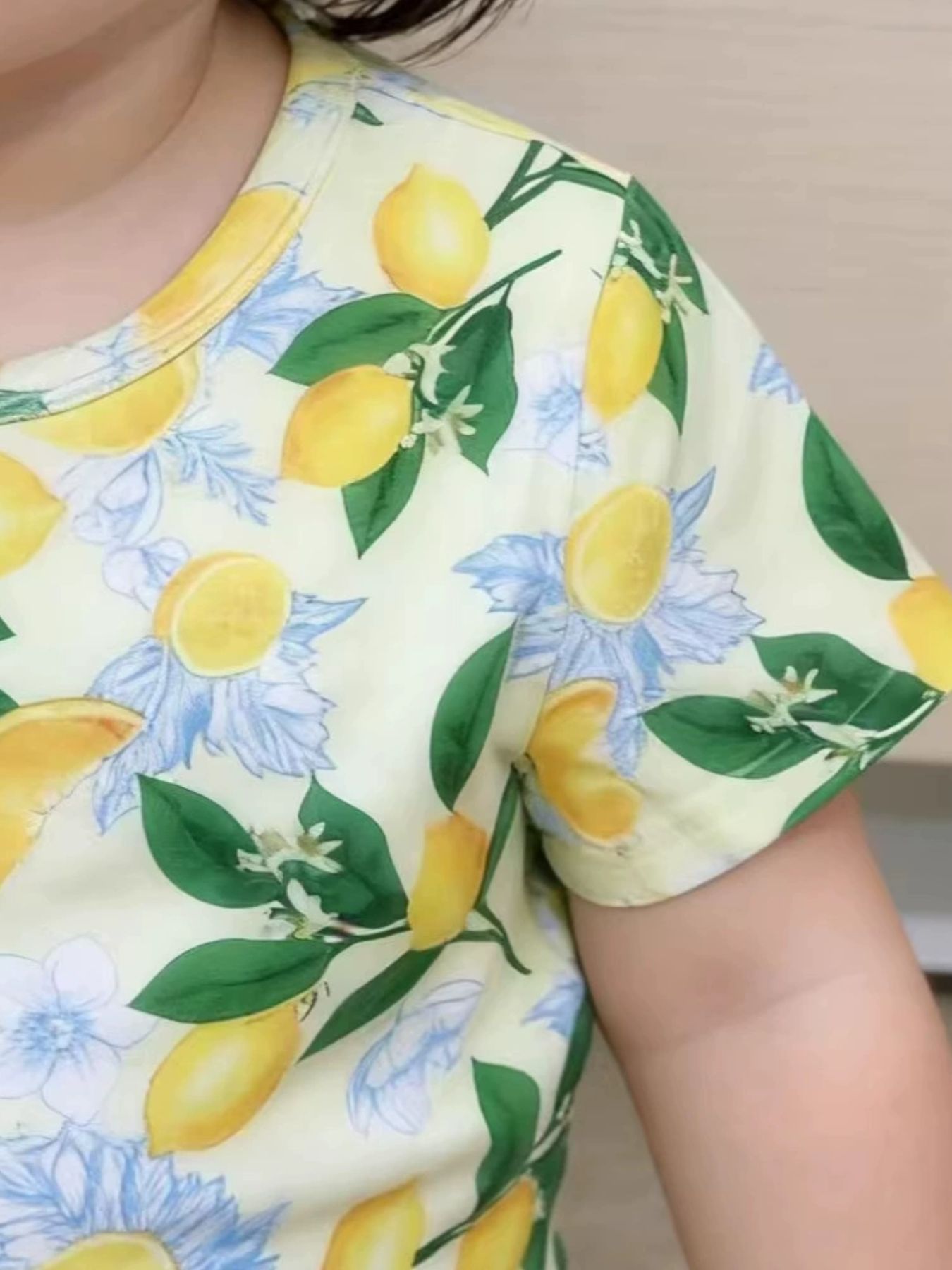 kids-lemon-print-tee-and-shorts-set-back-view-comfortable-kids-wear