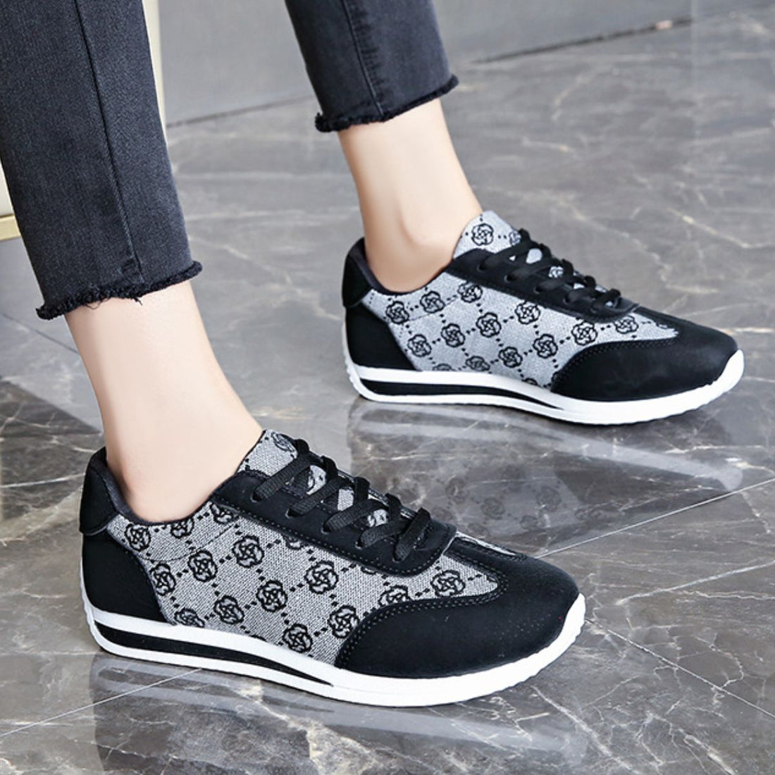 round-toe-lace-up-sneakers-women-front-view-casual-footwear