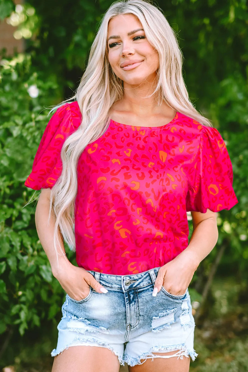 leopard-round-neck-short-sleeve-blouse-front-view-womens-fashion