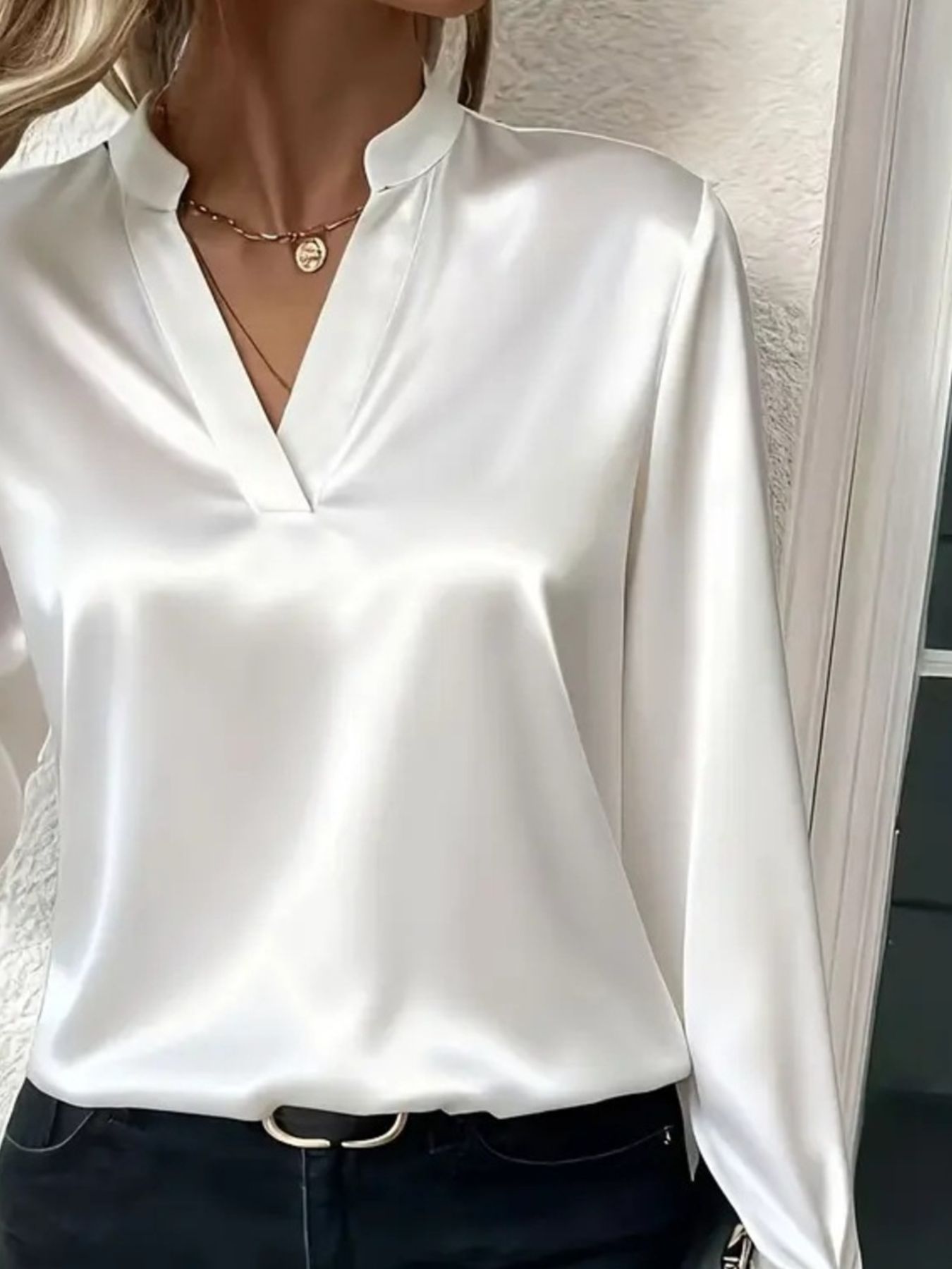 notched-neck-long-sleeve-blouse-side-view-lightweight-design