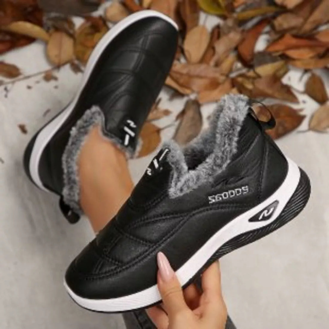 plush-round-toe-platform-shoes-women-front-view-winter-footwear