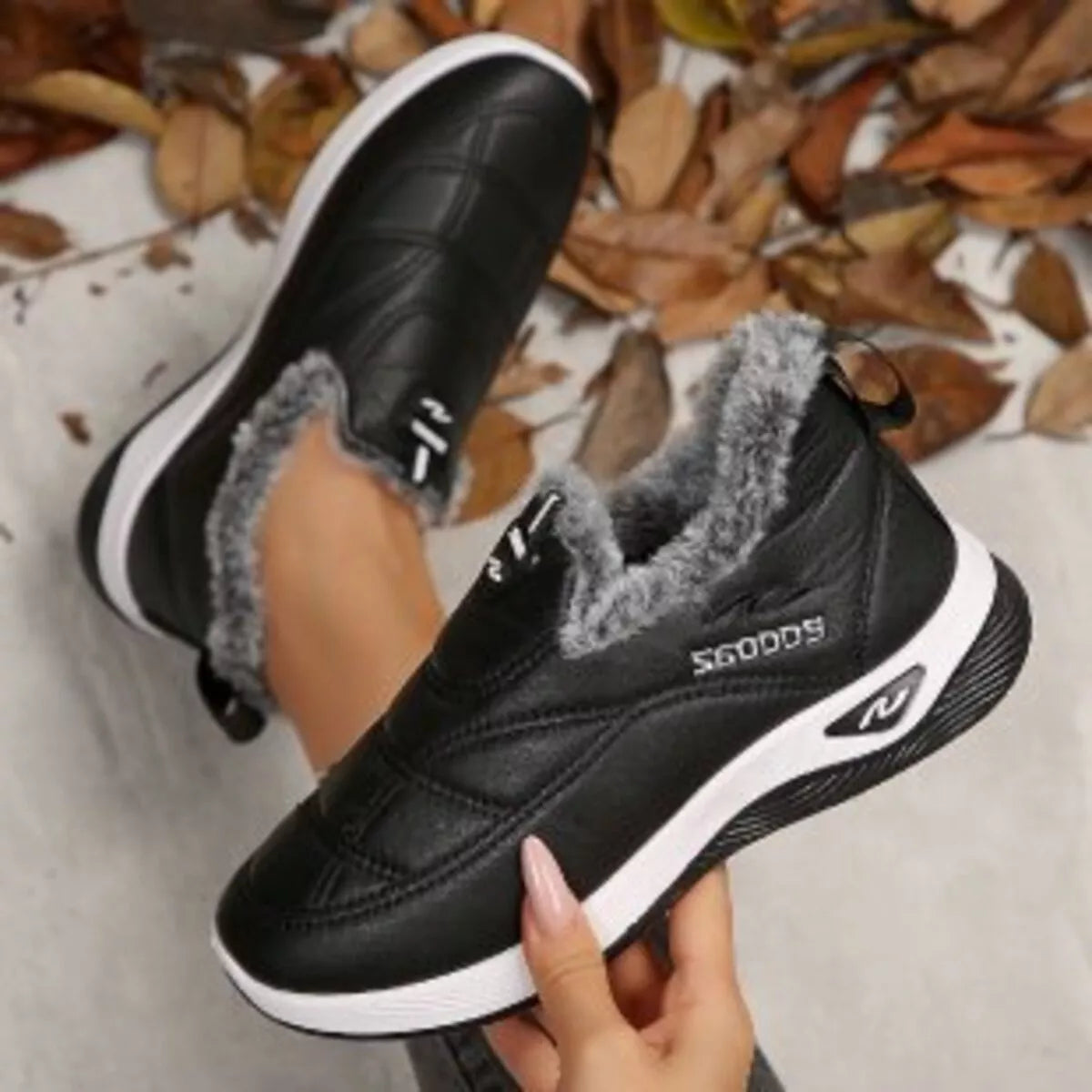 plush-round-toe-platform-shoes-women-front-view-winter-footwear