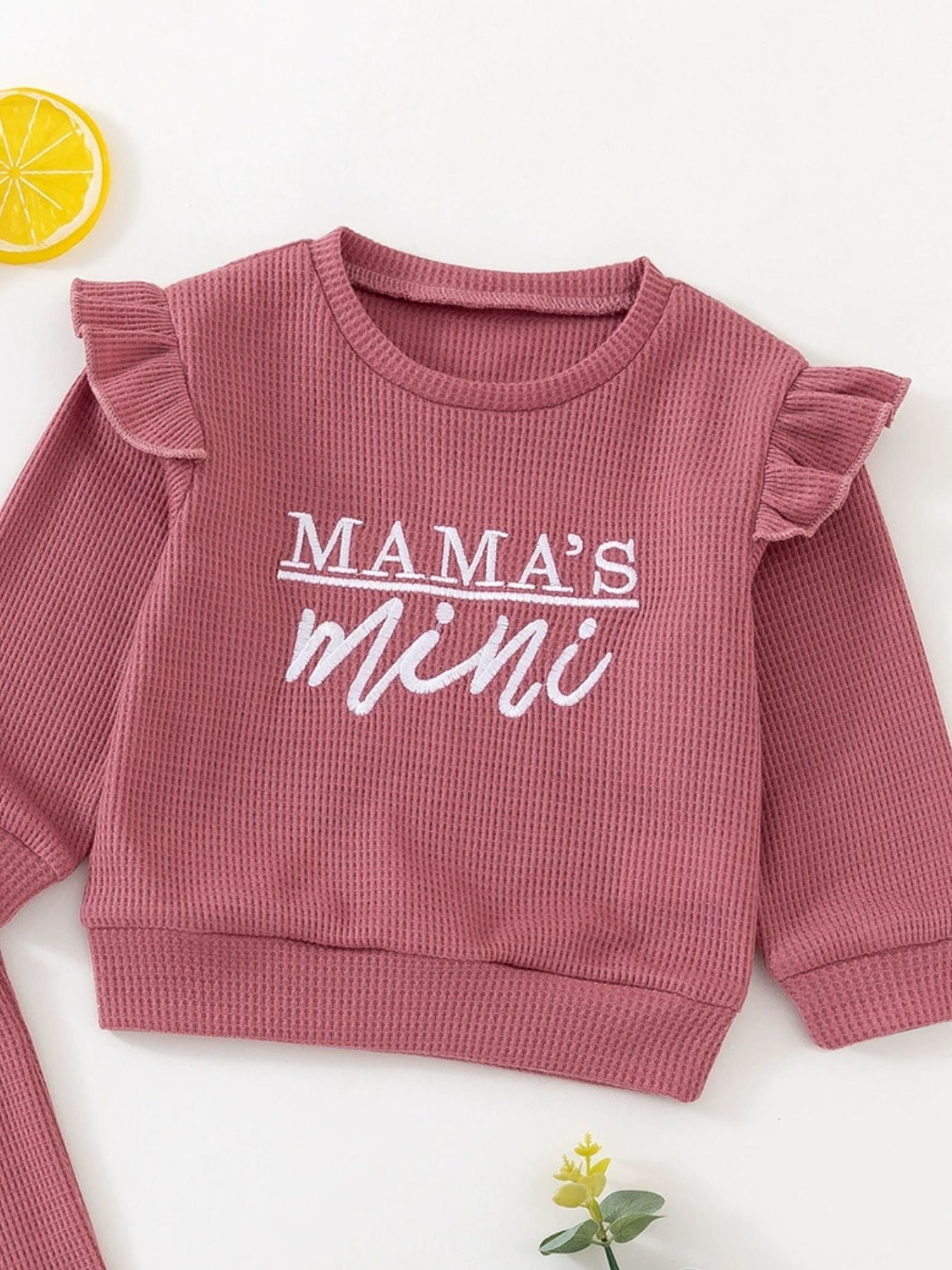 kids-letter-ruffled-trim-top-and-pants-set-side-view-comfy-outfit