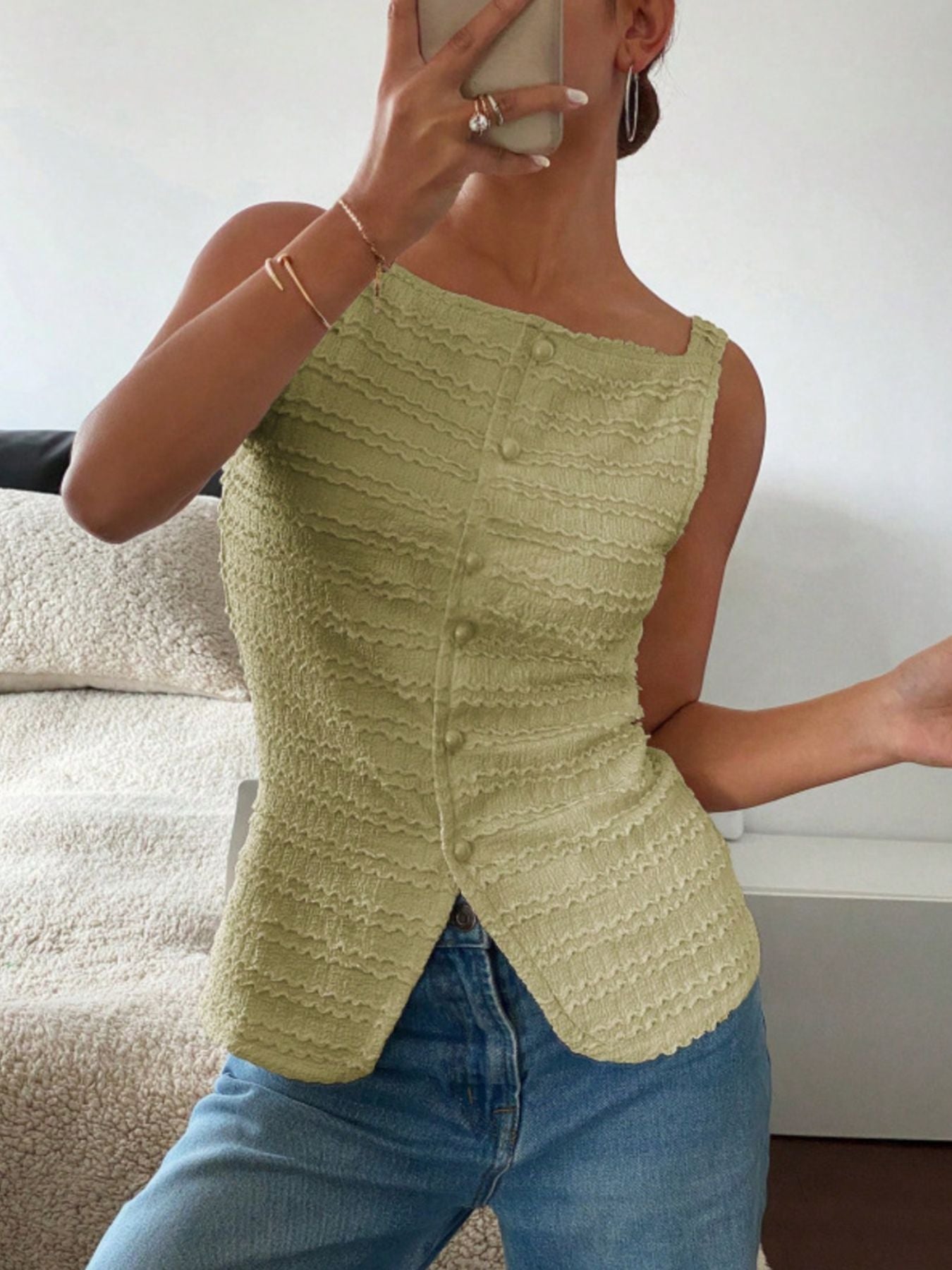 textured-button-front-tank-top-fabric-texture-detail