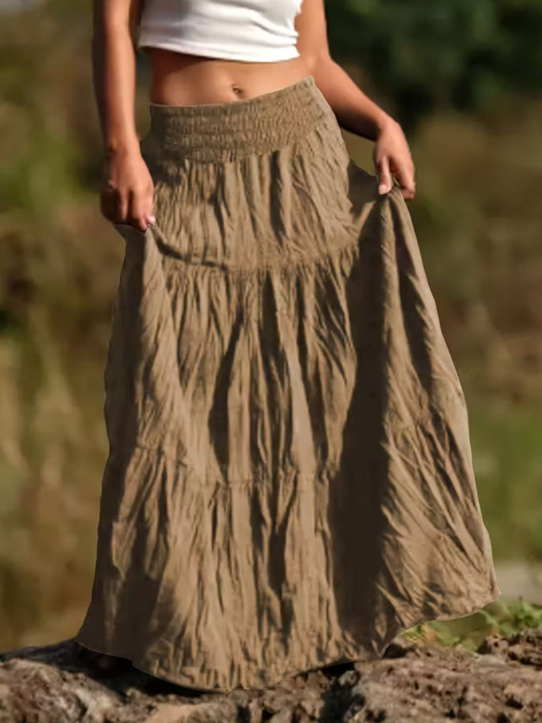 tiered-maxi-skirt-women-front-view-flowy-design