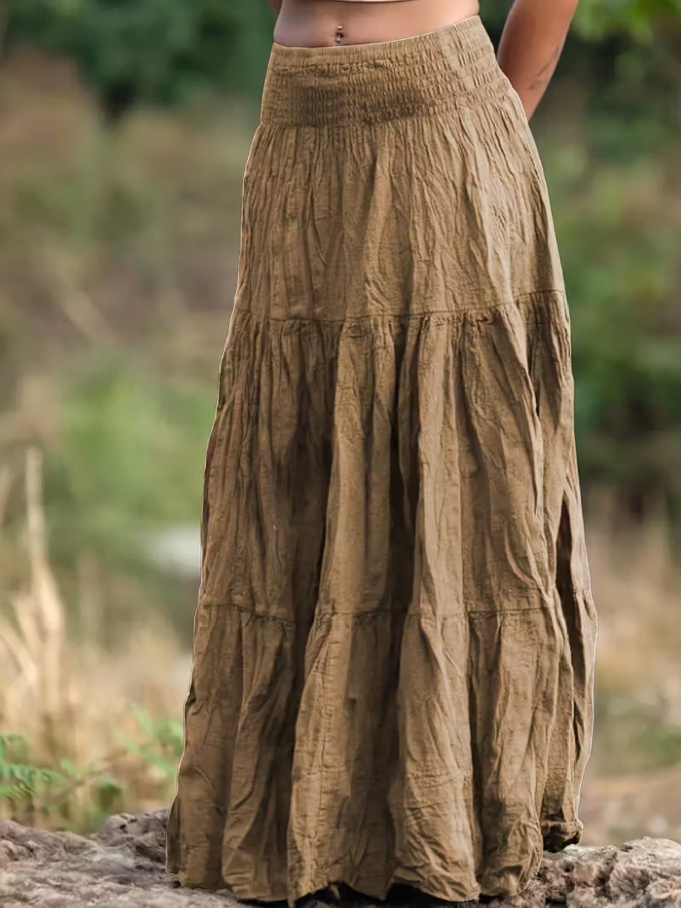 tiered-maxi-skirt-women-front-view-flowy-design